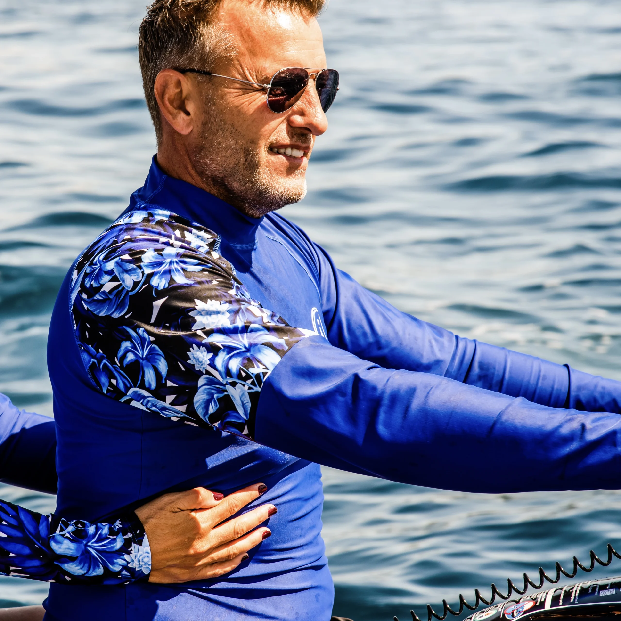 Maillot de bain T-Shirt anti UV - Unique Homme - Oceanshade Blue Shirt - Choos-in - Villefranche sur mer