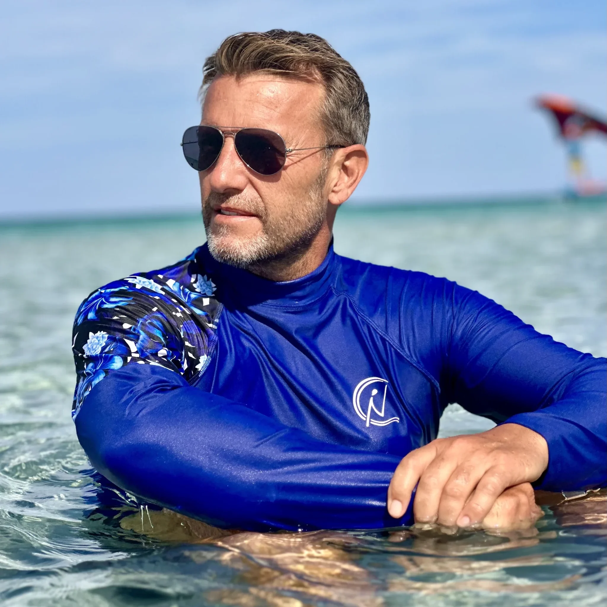 Maillot de bain T-Shirt anti UV - Unique Homme - Oceanshade Blue Shirt - Choos-in - Villefranche sur mer